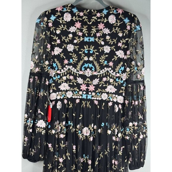 MAC DUGGAL 35111 Embroidered Floral Long Sleeve Gown in Black Size 4 NEW - Picture 10 of 11